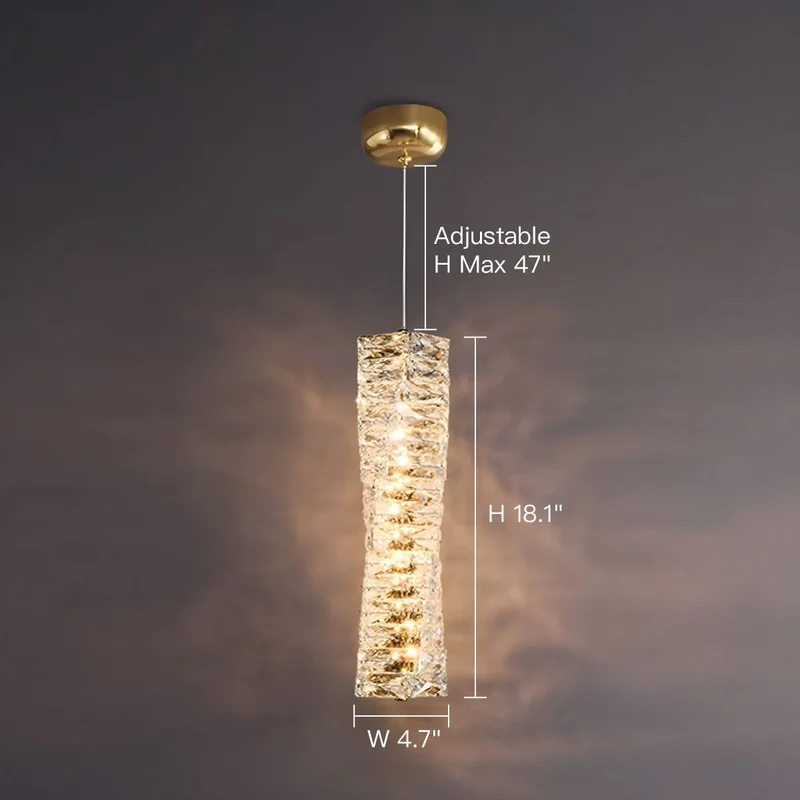 Hanglamp Kristal Gestapeld Ijsblok LED Goud Chroom Sfeerlamp Bar Eetkamer Modern | Sansoti