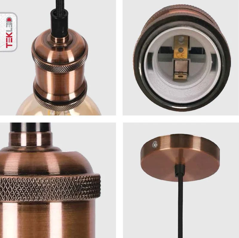 Hanglamp Vintage Industrieel Retro E27 Antiek Rood Brons Goud Nikkel Dimbaar Verstelbaar | Sansoti