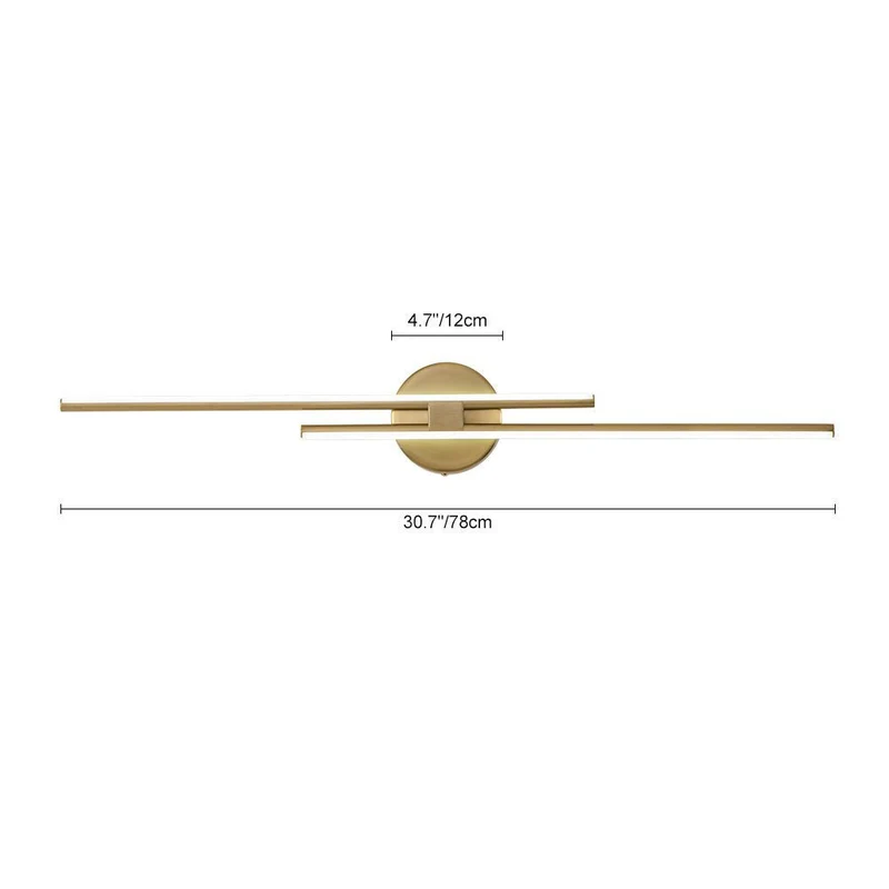 Plafondlamp LED Strip 12W Koel Wit Zwart Messing Nikkel 60-80cm Keuken Modern
