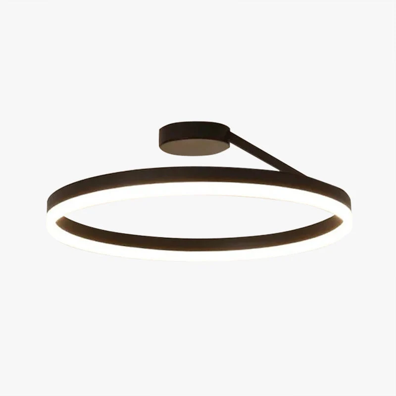 Plafondlamp LED Ring Metaal Acryl Zwart Wit Dimbaar Woonkamer Slaapkamer 50cm | Sansoti