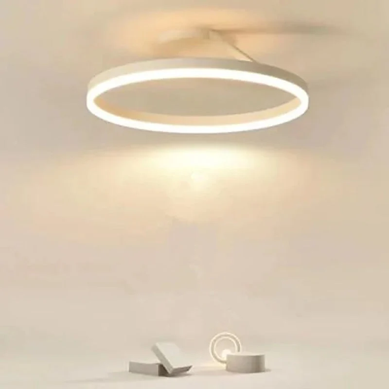 Plafondlamp LED Ring Metaal Acryl Zwart Wit Dimbaar Woonkamer Slaapkamer 50cm | Sansoti