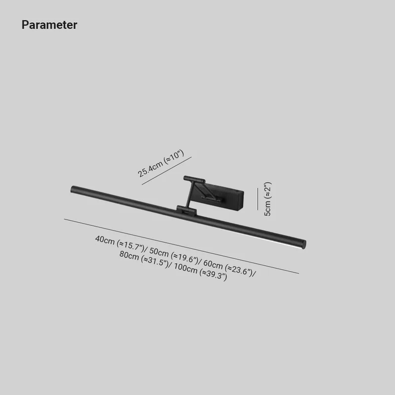 Spiegellamp LED Zwart Wit Metaal Acryl IP44 Badkamer Woonkamer Modern 40-100cm | Sansoti