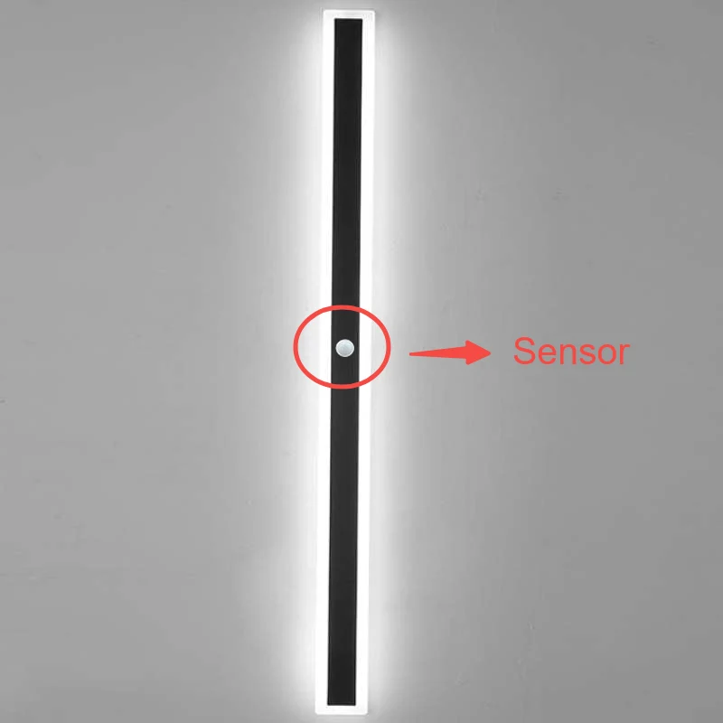 Buitenwandlamp LED Lineair Zwart Acryl IP65 Dimbaar Tuin Gevel Modern | Sansoti