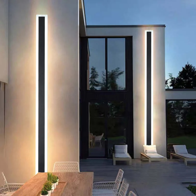 Buitenwandlamp LED Lineair Zwart Acryl IP65 Dimbaar Tuin Gevel Modern | Sansoti