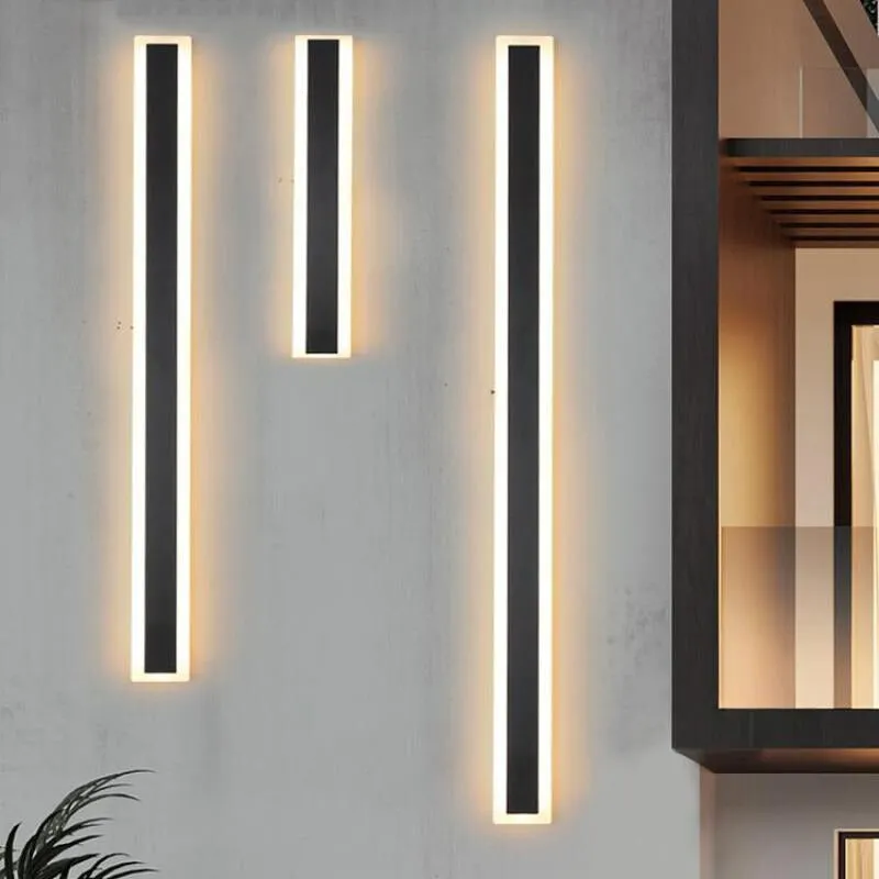 Buitenwandlamp LED Lineair Zwart Acryl IP65 Dimbaar Tuin Gevel Modern | Sansoti