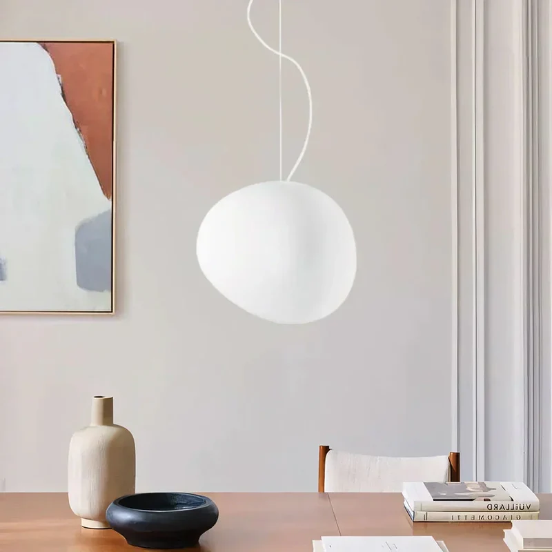 Plafondlamp Scandinavisch Melkglas Organisch Design Woonkamer Slaapkamer Modern | Sansoti