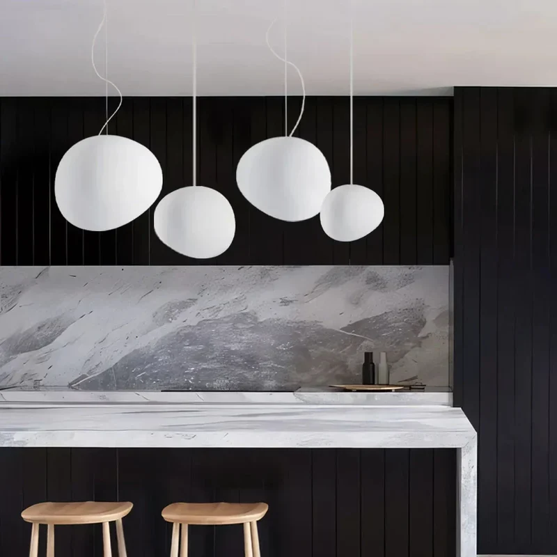 Plafondlamp Scandinavisch Melkglas Organisch Design Woonkamer Slaapkamer Modern | Sansoti