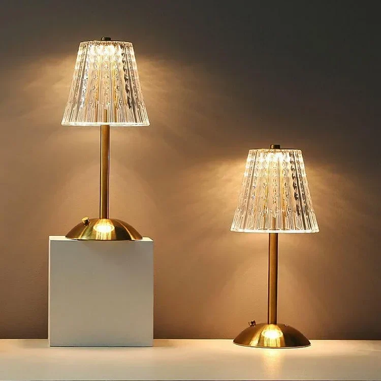 Tafellamp Touch Dimbaar LED Kristal Goud Aluminium Acryl Slaapkamer Woonkamer | Sansoti