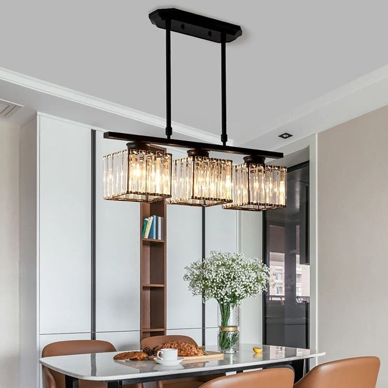 Hanglamp Eettafel Glas Zwart Goud 3 Of 4 Lichts E27 Modern | Sansoti