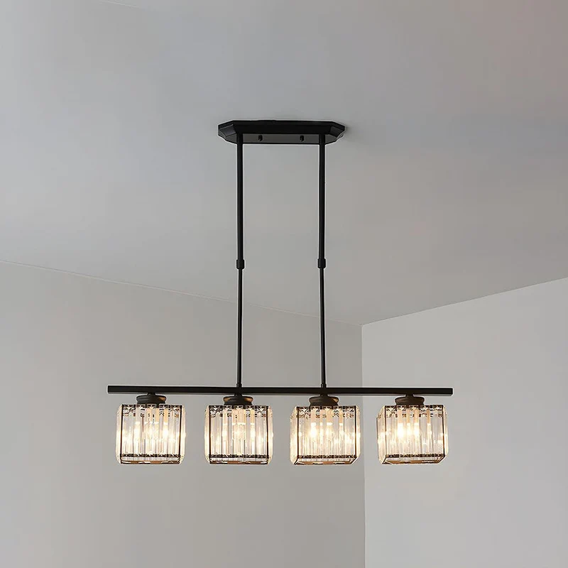 Hanglamp Eettafel Glas Zwart Goud 3 Of 4 Lichts E27 Modern | Sansoti