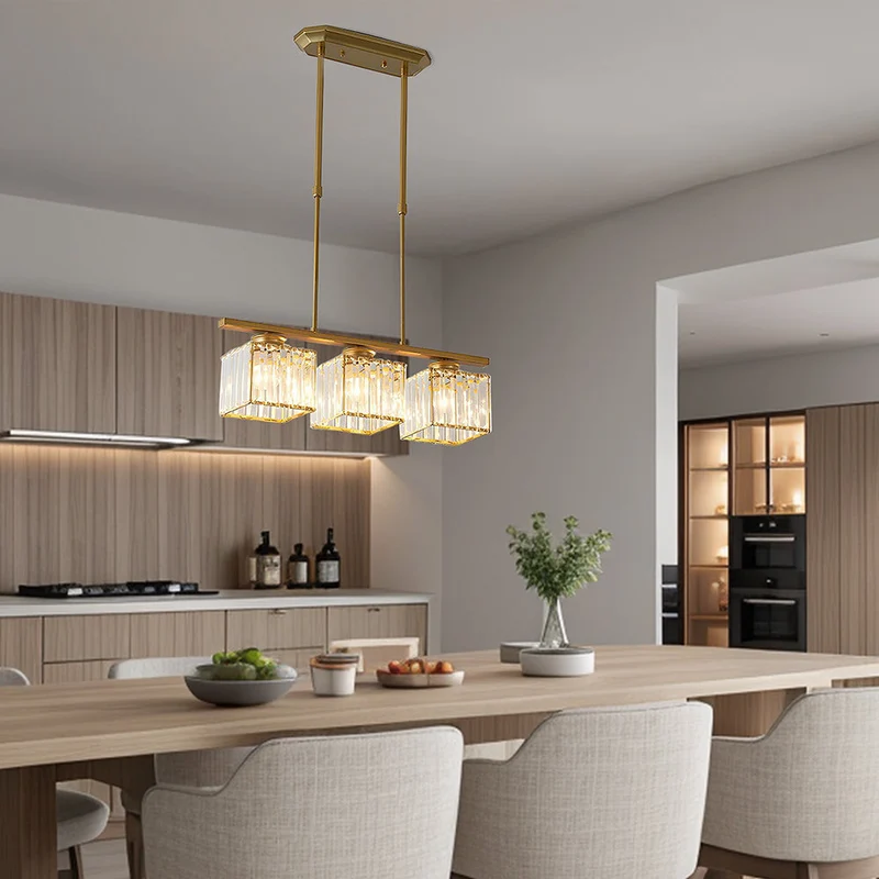 Hanglamp Eettafel Glas Zwart Goud 3 Of 4 Lichts E27 Modern | Sansoti