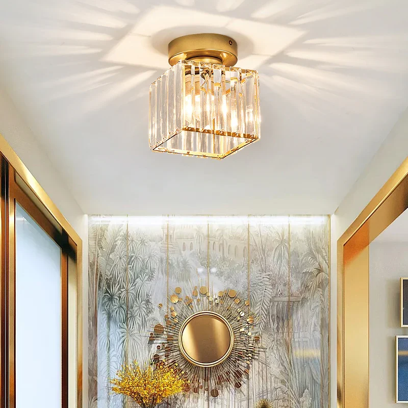 Plafondlamp Kristal Zwart Zilver Goud E27 Opbouw Modern Hal Woonkamer | Sansoti