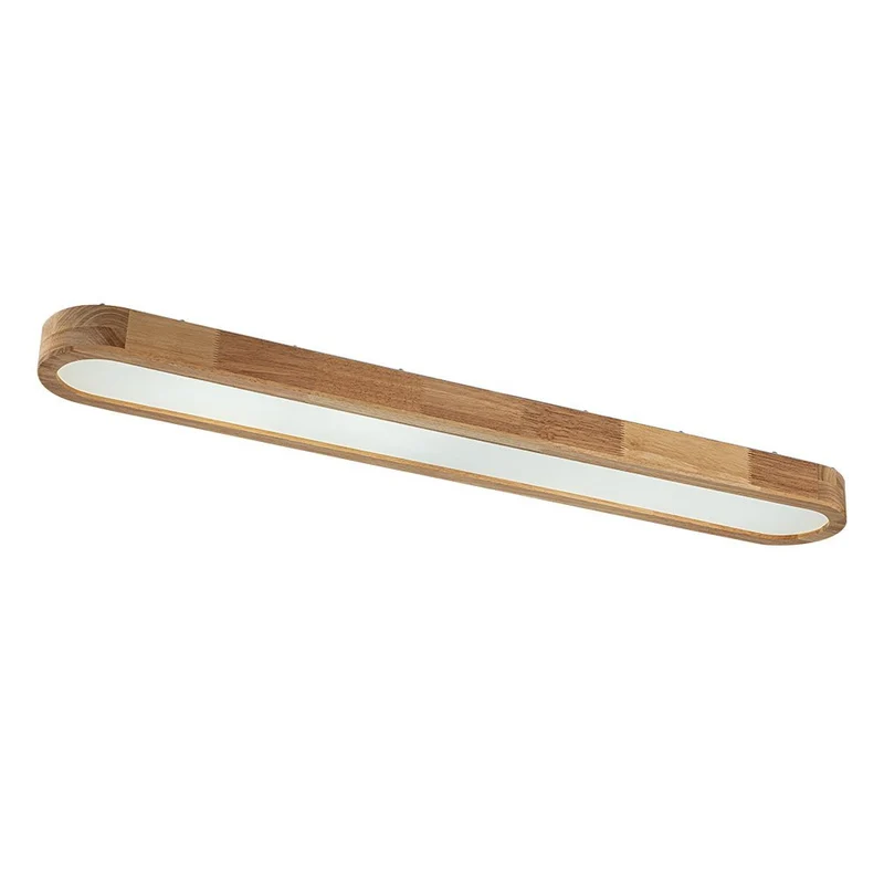 Plafondlamp Ovaal LED Houtlook Dimbaar Afstandsbediening 95cm Keuken Woonkamer Modern