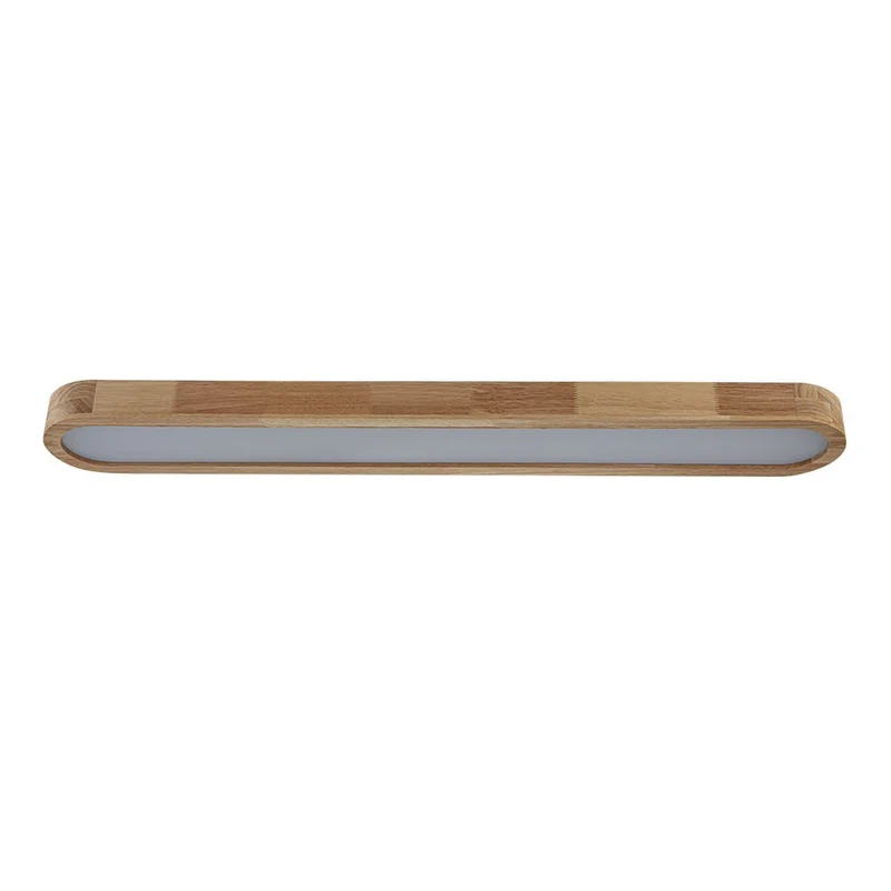 Plafondlamp Ovaal LED Houtlook Dimbaar Afstandsbediening 95cm Keuken Woonkamer Modern