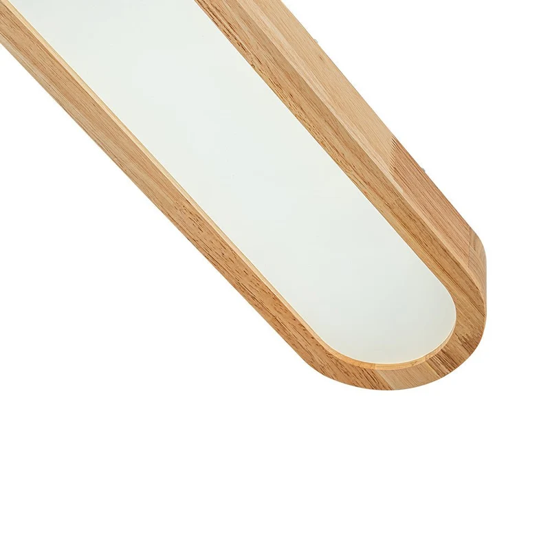 Plafondlamp Ovaal LED Houtlook Dimbaar Afstandsbediening 95cm Keuken Woonkamer Modern