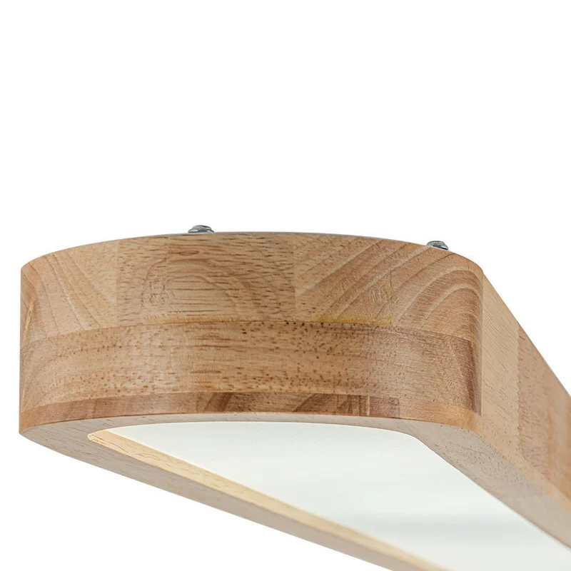 Plafondlamp Ovaal LED Houtlook Dimbaar Afstandsbediening 95cm Keuken Woonkamer Modern