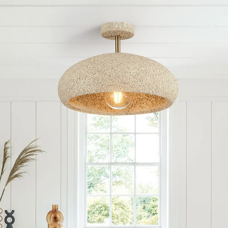 Plafondlamp Wabi-Sabi Koepel Nordic Gespikkeld Dimbaar Wit Geel Rood 35cm Woonkamer