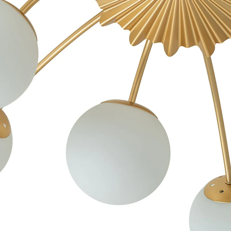 Plafondlamp Sputnik 12-Lichts Opaal Glas Messing 100cm Woonkamer Eetkamer Dimbaar
