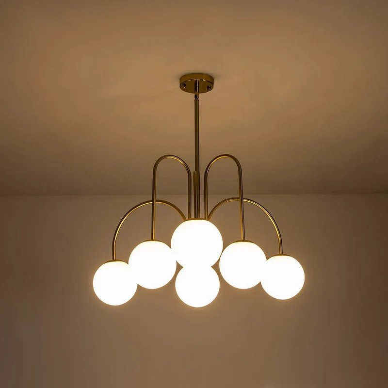 Kroonluchter Swirl 10-Lichts Opaal Glas Zwart Messing 98cm Eetkamer Woonkamer Dimbaar