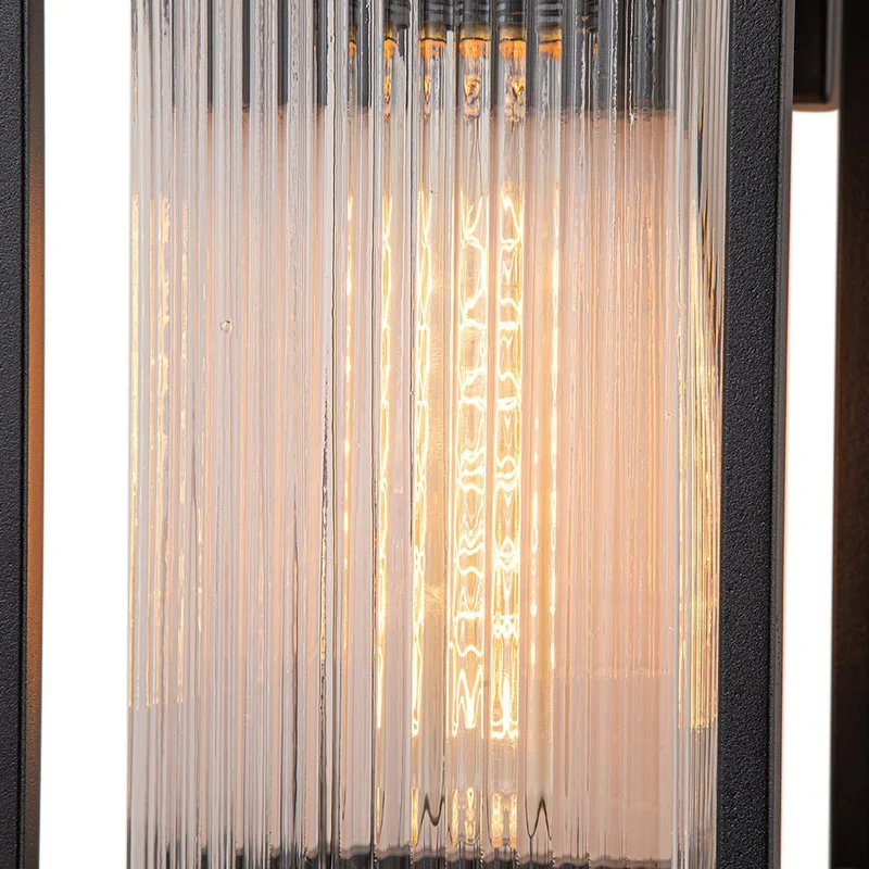 Buitenlamp Wandlamp Lantaarn Zwart Metaal IP23 32cm Voordeur Tuin Modern