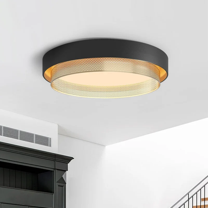 Plafondlamp LED Rond Hol Design 30W Wit Zwart 50cm Woonkamer Badkamer Minimalistisch