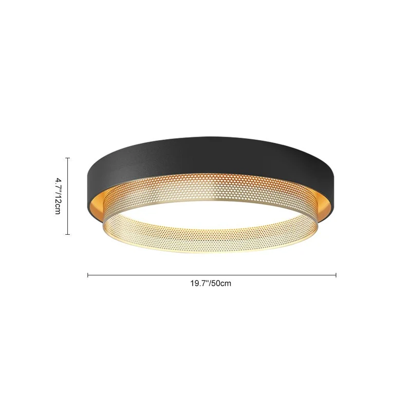 Plafondlamp LED Rond Hol Design 30W Wit Zwart 50cm Woonkamer Badkamer Minimalistisch