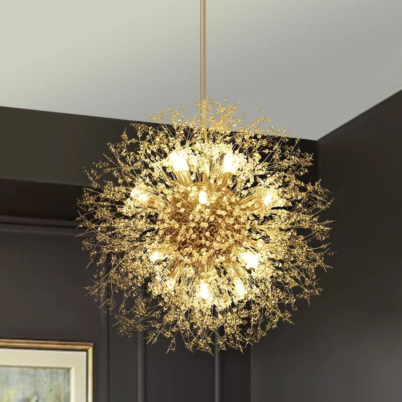 Kroonluchter Vuurwerk Sputnik 16-Lichts Kristal Messing 80cm Woonkamer Entree Dimbaar