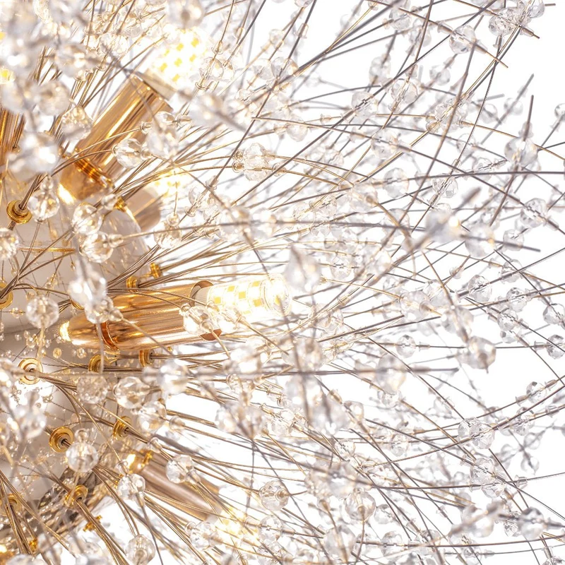 Kroonluchter Vuurwerk Sputnik 16-Lichts Kristal Messing 80cm Woonkamer Entree Dimbaar