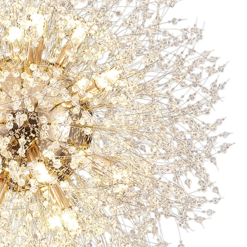 Kroonluchter Vuurwerk Sputnik 16-Lichts Kristal Messing 80cm Woonkamer Entree Dimbaar