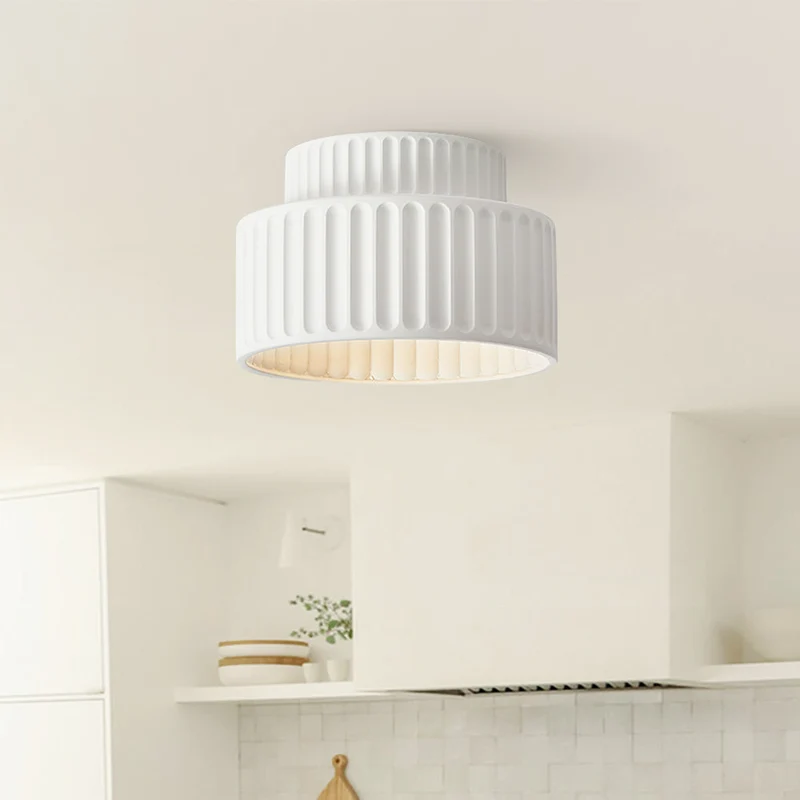 Plafondlamp Wabi-Sabi Resin Nordic Flush Mount Beige Groen Wit Dimbaar Woonkamer