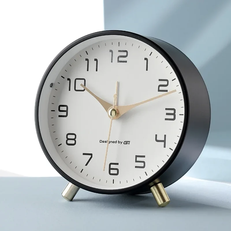 Tafelklok Scandinavisch Stil Modern Design Metaal 12cm | Sansoti