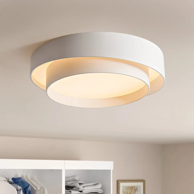 LED Plafondlamp Rond Concentric Rings Metaal Wit Grijs Zwart 39cm Modern