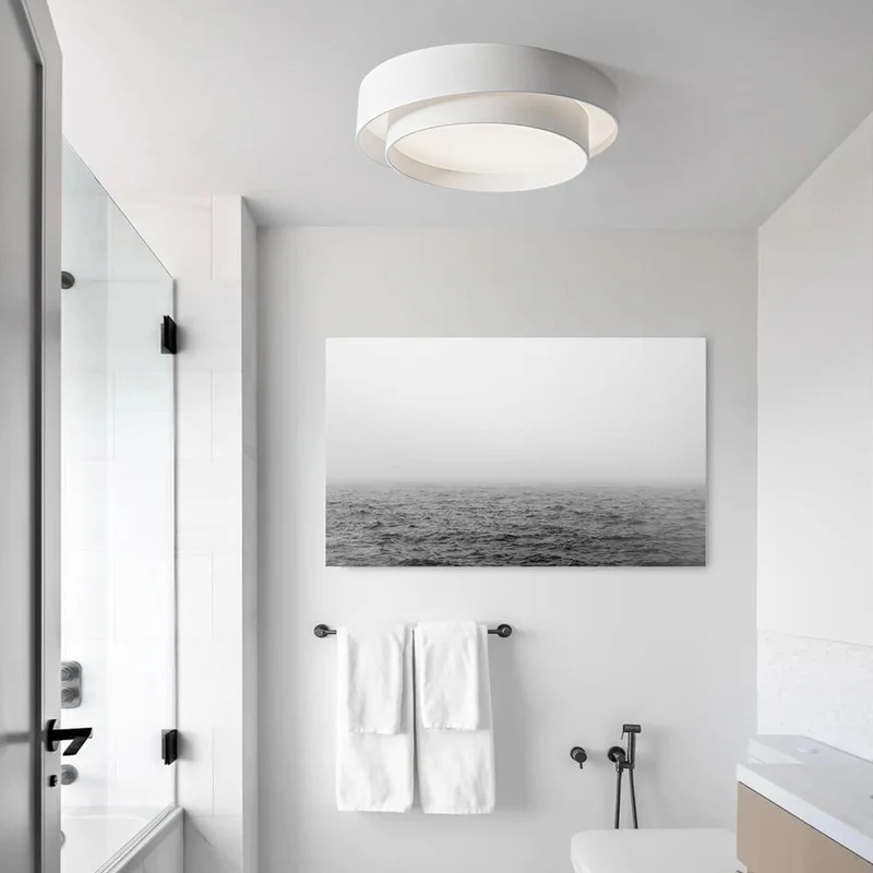 LED Plafondlamp Rond Concentric Rings Metaal Wit Grijs Zwart 39cm Modern