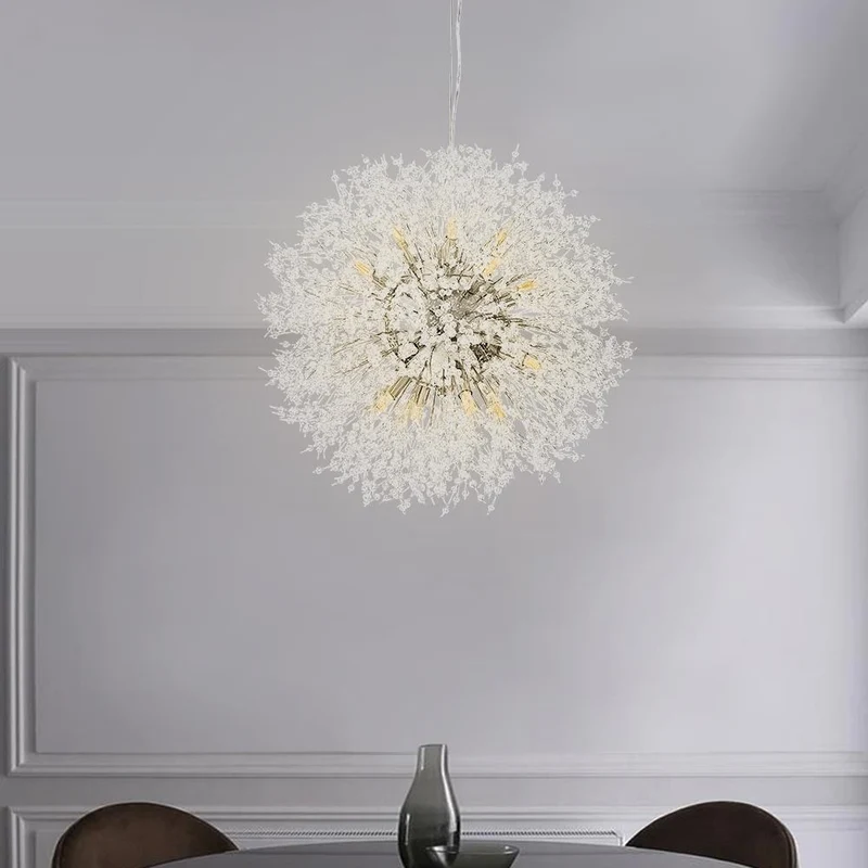 Sputnik Kroonluchter Dandelion Metaal Goud Chroom 12/16 Lichts 60cm Plafondlamp Modern