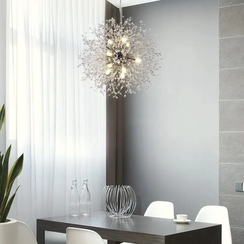 Sputnik Kroonluchter Dandelion Metaal Goud Chroom 12/16 Lichts 60cm Plafondlamp Modern