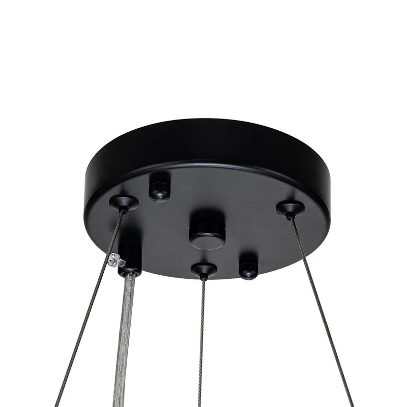 Kristallen Kroonluchter Rond 6-Lichts Metaal Chroom Zwart Messing 50cm Plafondlamp | Sansoti