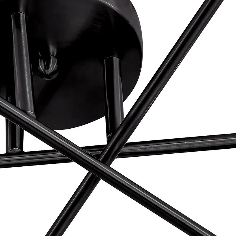 Messing sputnik plafondlamp met 6 lichtpunten – semi flush design voor lage plafonds 60 cm | Sansoti