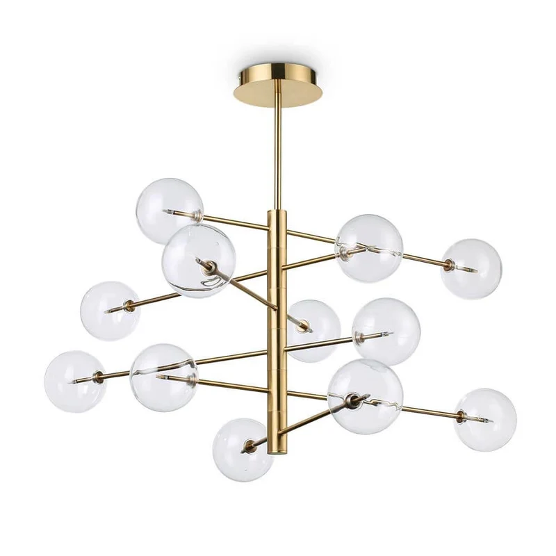 Pendelleuchte Equinoxe 12-flammig Messing-Antik