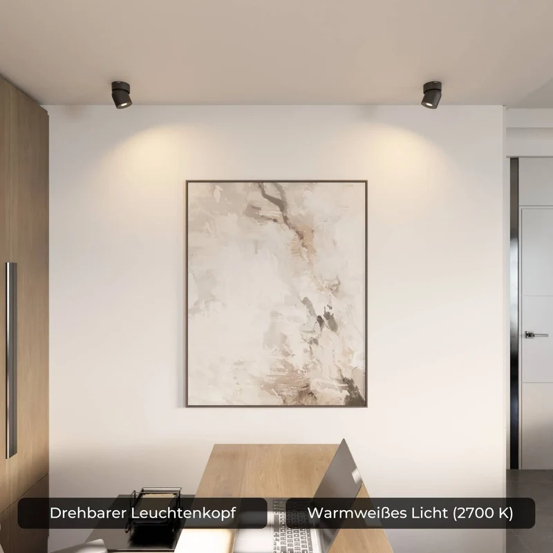 Verstelbare plafondlamp met draaibare lichtkop en warm 2700k licht | Sansoti