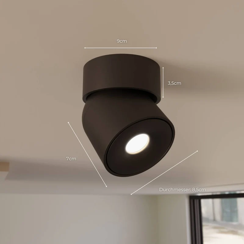 Verstelbare plafondlamp met draaibare lichtkop en warm 2700k licht | Sansoti