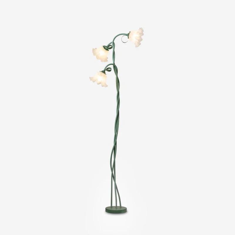 Vloerlamp Bloem Design Groen Wit Metaal 170cm 2-3 Lichts LED Sfeerlamp Woonkamer Slaapkamer | Sansoti