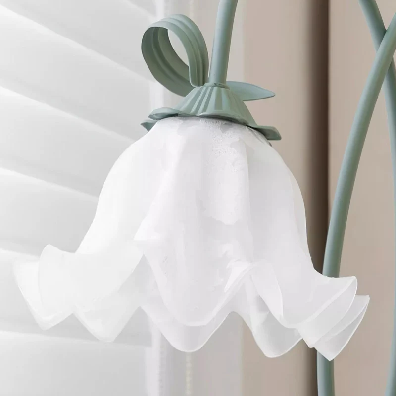 Vloerlamp Bloem Design Groen Wit Metaal 170cm 2-3 Lichts LED Sfeerlamp Woonkamer Slaapkamer | Sansoti