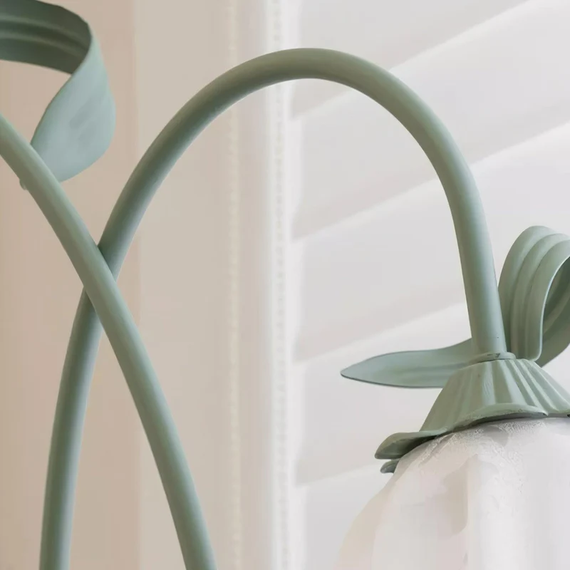 Vloerlamp Bloem Design Groen Wit Metaal 170cm 2-3 Lichts LED Sfeerlamp Woonkamer Slaapkamer | Sansoti