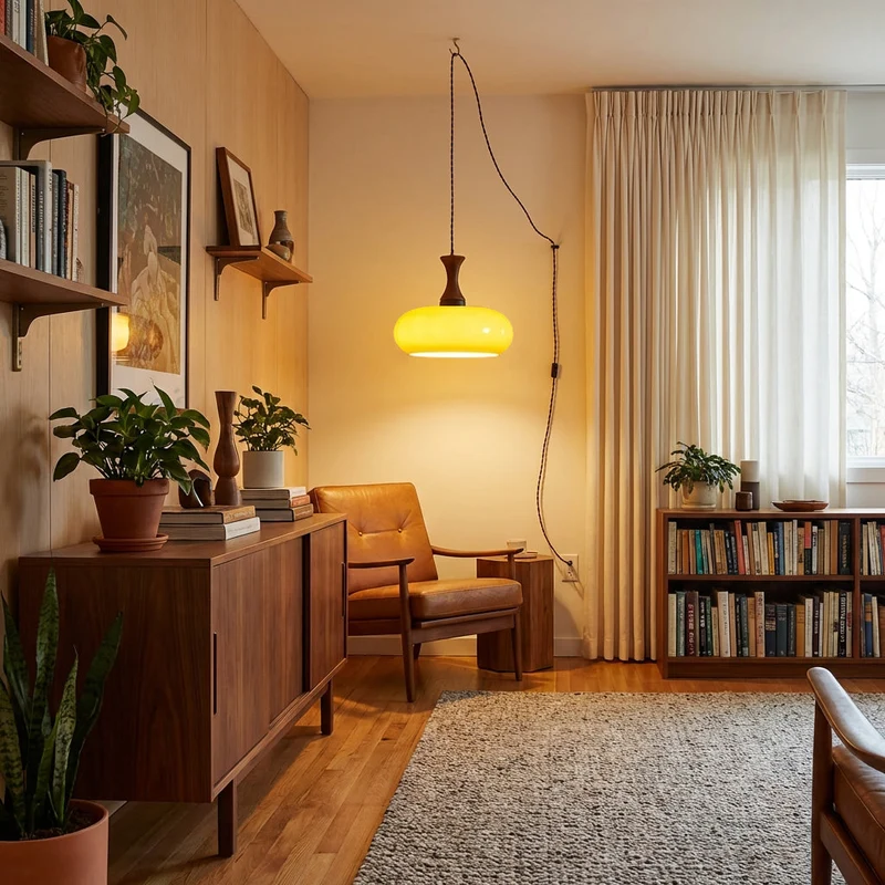 Amber glazen hanglamp – warme sfeerverlichting voor woonkamer en eetkamer | Sansoti