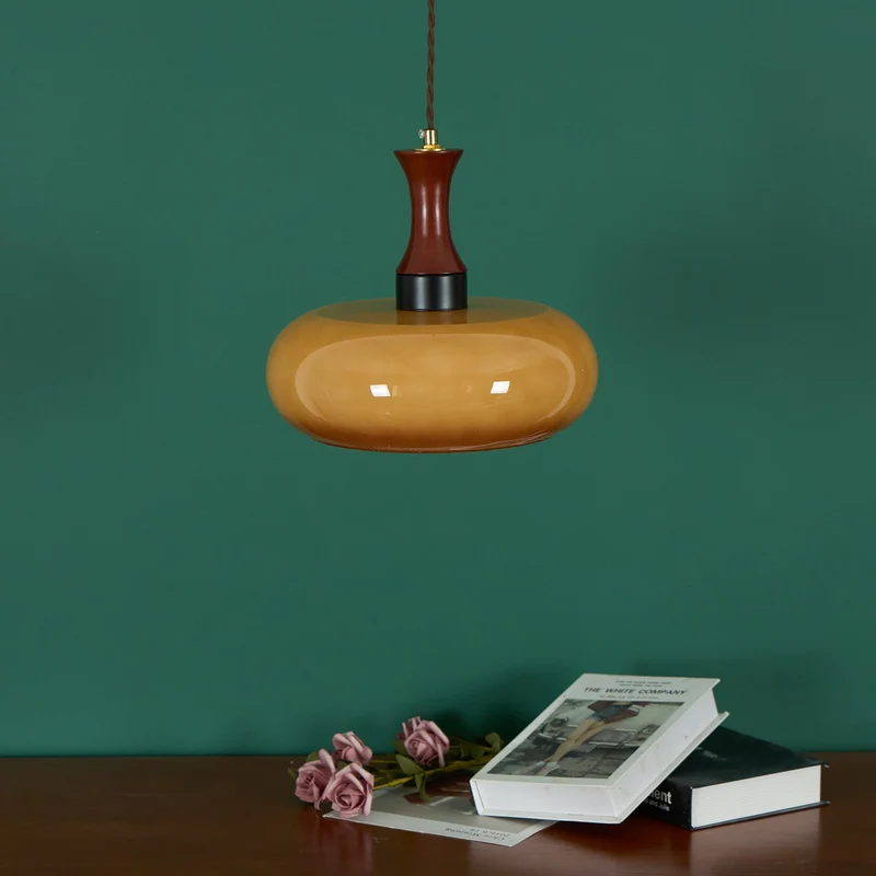 Amber glazen hanglamp – warme sfeerverlichting voor woonkamer en eetkamer | Sansoti