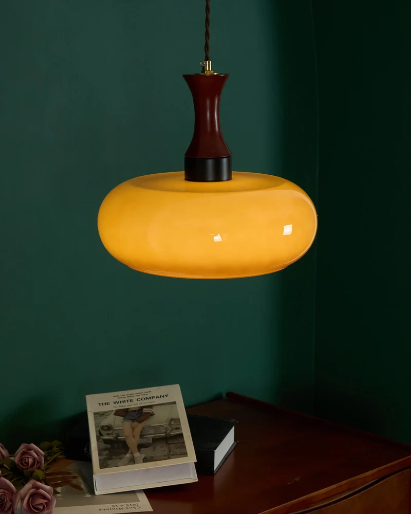 Amber glazen hanglamp – warme sfeerverlichting voor woonkamer en eetkamer | Sansoti