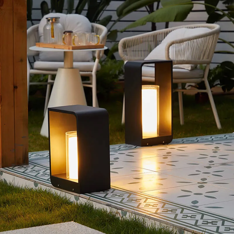 Led tuinlamp voor buiten – vierkante moderne buitenlamp met warm licht | Sansoti