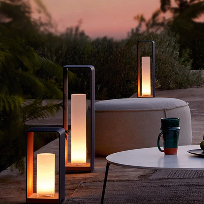 Led tuinlamp voor buiten – vierkante moderne buitenlamp met warm licht | Sansoti