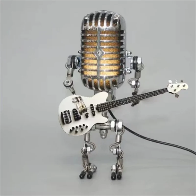 Tafellamp Robot Met Gitaar LED Decoratie Voor Muziekkamer | Sansoti