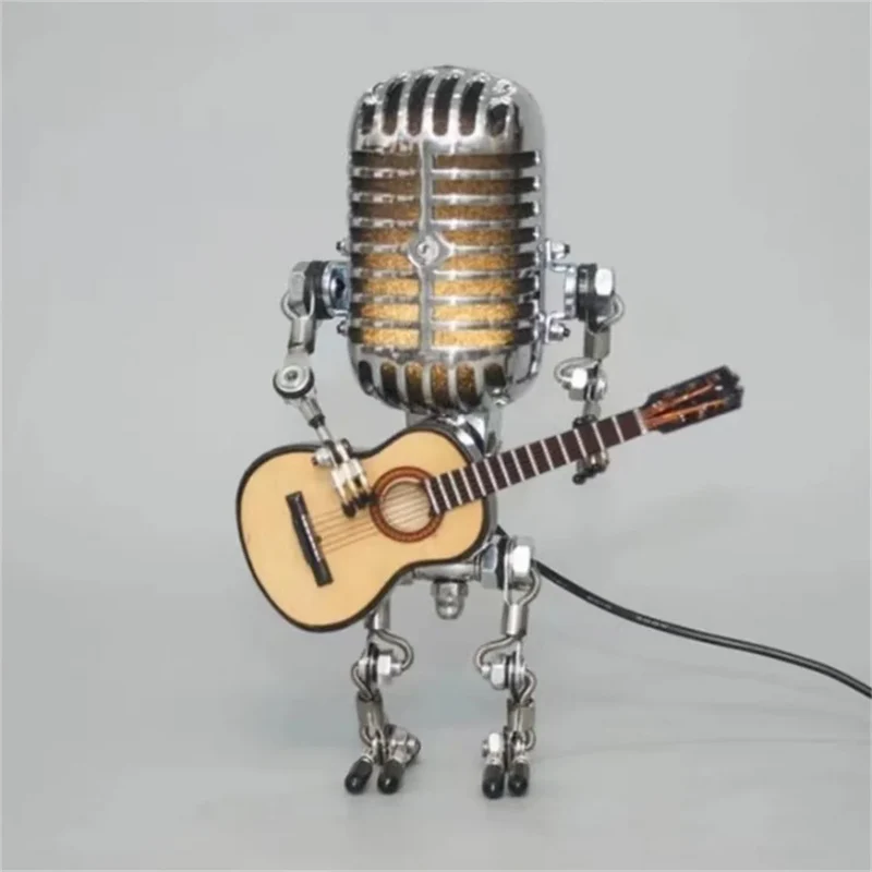 Tafellamp Robot Met Gitaar LED Decoratie Voor Muziekkamer | Sansoti